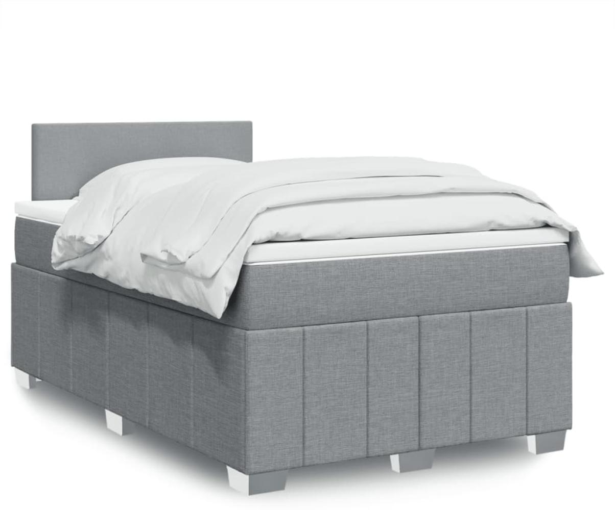 vidaXL Boxspringbett mit Matratze Hellgrau 120x200 cm Stoff 3289328 Bild 1