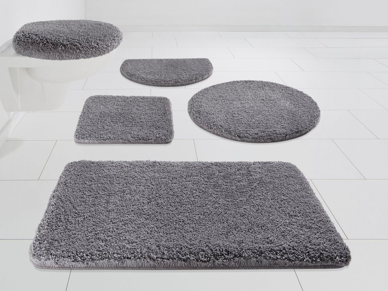 Kleine Wolke Badematte Mellow, Höhe 40 mm, rutschhemmend beschichtet, fußbodenheizungsgeeignet, schnell trocknend, Polyester, rechteckig, Badteppich, Uni-Farben, weich, rechteckig & rund erhältlich Bild 1