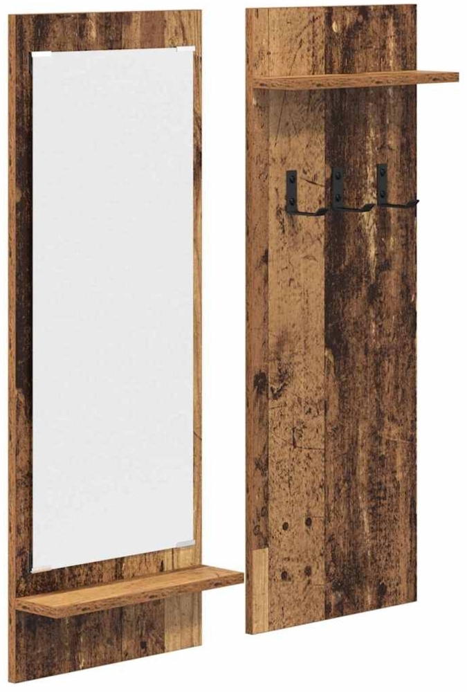 vidaXL Wandmontierter Kleiderständer mit Regal Altholz 70 x 10 x 90 cm 874529 Bild 1