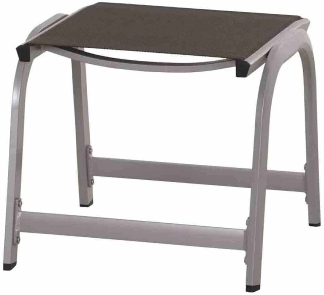 SIENA GARDEN Tesoro Hocker K/D, silber Alu, Textilbezug grau Bild 1