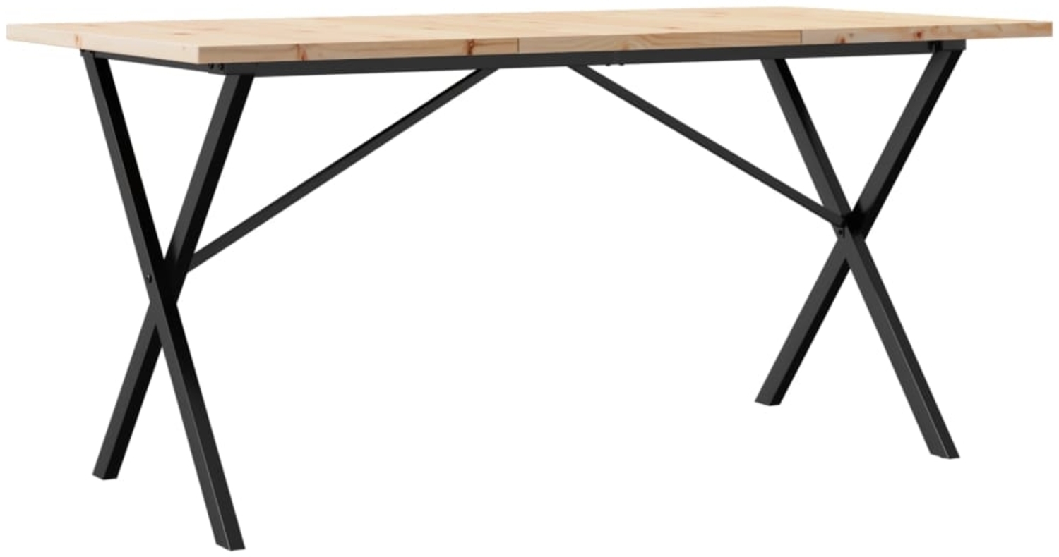 vidaXL Esstisch X-Gestell 160x80x75,5 cm Massivholz Kiefer & Stahl 3282765 Bild 1
