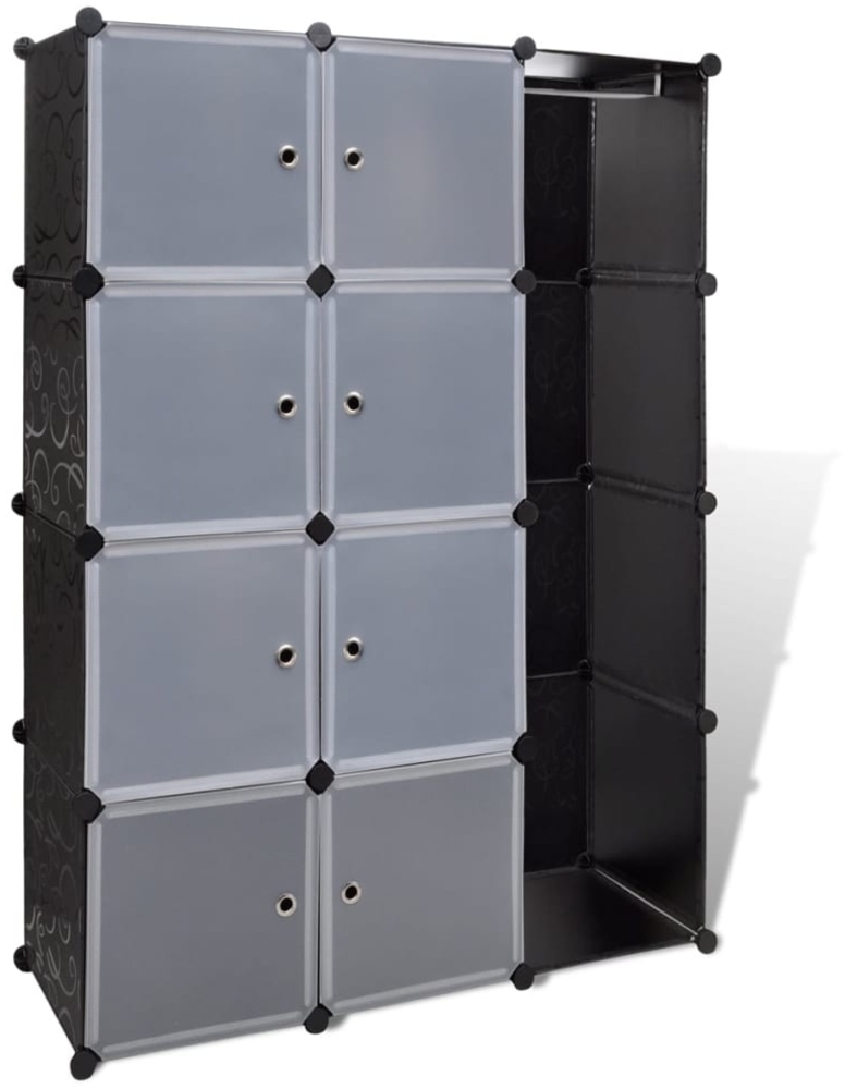 vidaXL Modularer Schrank mit 9 Fächern 109x36,5x143cm Schwarz und Weiß 240497 Bild 1
