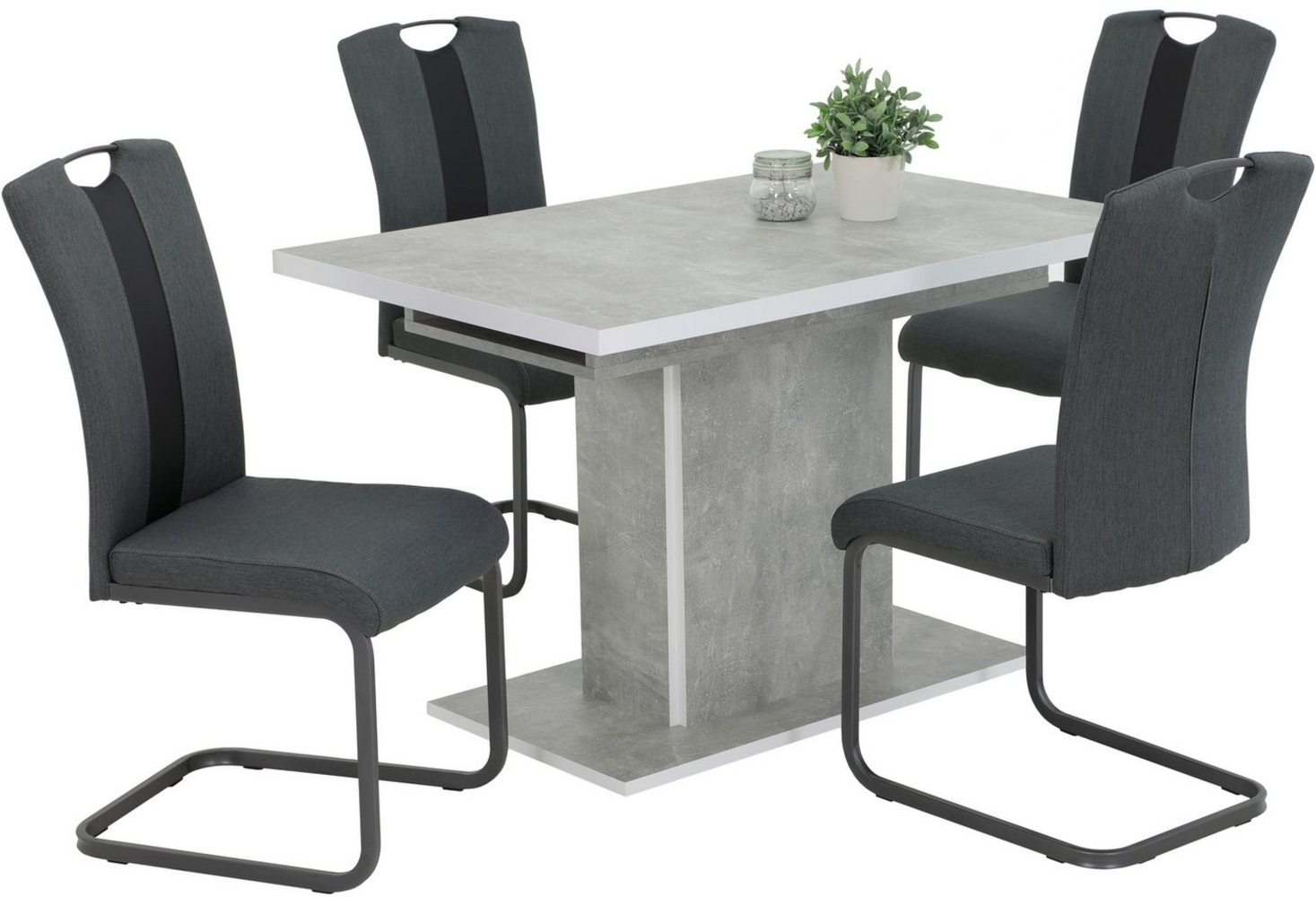 HELA Essgruppe DONAU, (5-tlg), Säulentisch,Einlegeplatte,ausziehbar,Schwinger,Griff Bild 1