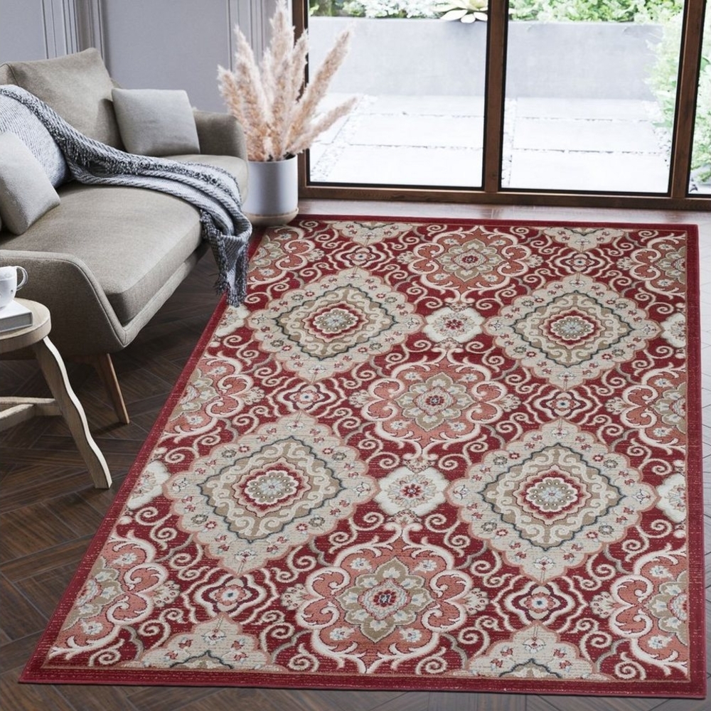 Mazovia Orientteppich Oriente Teppich - Traditioneller Teppich Orient Rot Beige, 160x220 cm, Geeignet für Fußbodenheizung, Pflegeleicht, Wohnzimmerteppich Bild 1