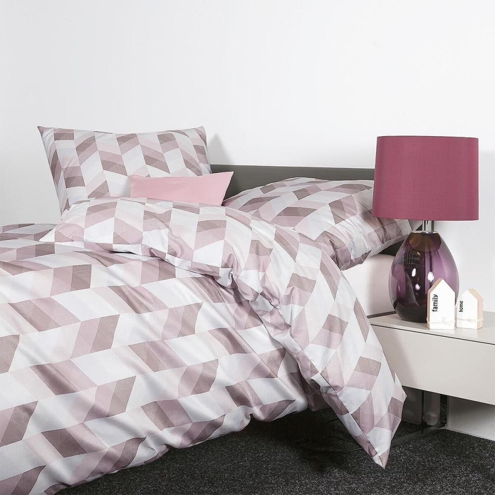 Janine Mako-Satin Bettwäsche moments 98111 mauve|200x200 cm + 2x 80x80 cm Bild 1