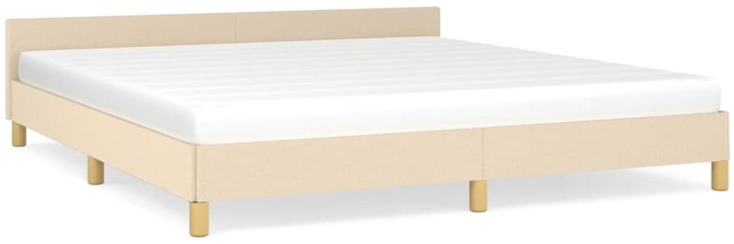 Bettgestell mit Kopfteil Creme 160x200 cm Stoff [347428] Bild 1