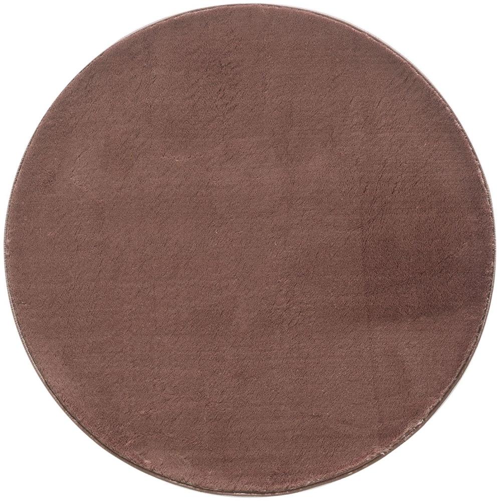 Waschbarer Teppich Camilla rund - 120 cm Durchmesser - Braun Bild 1