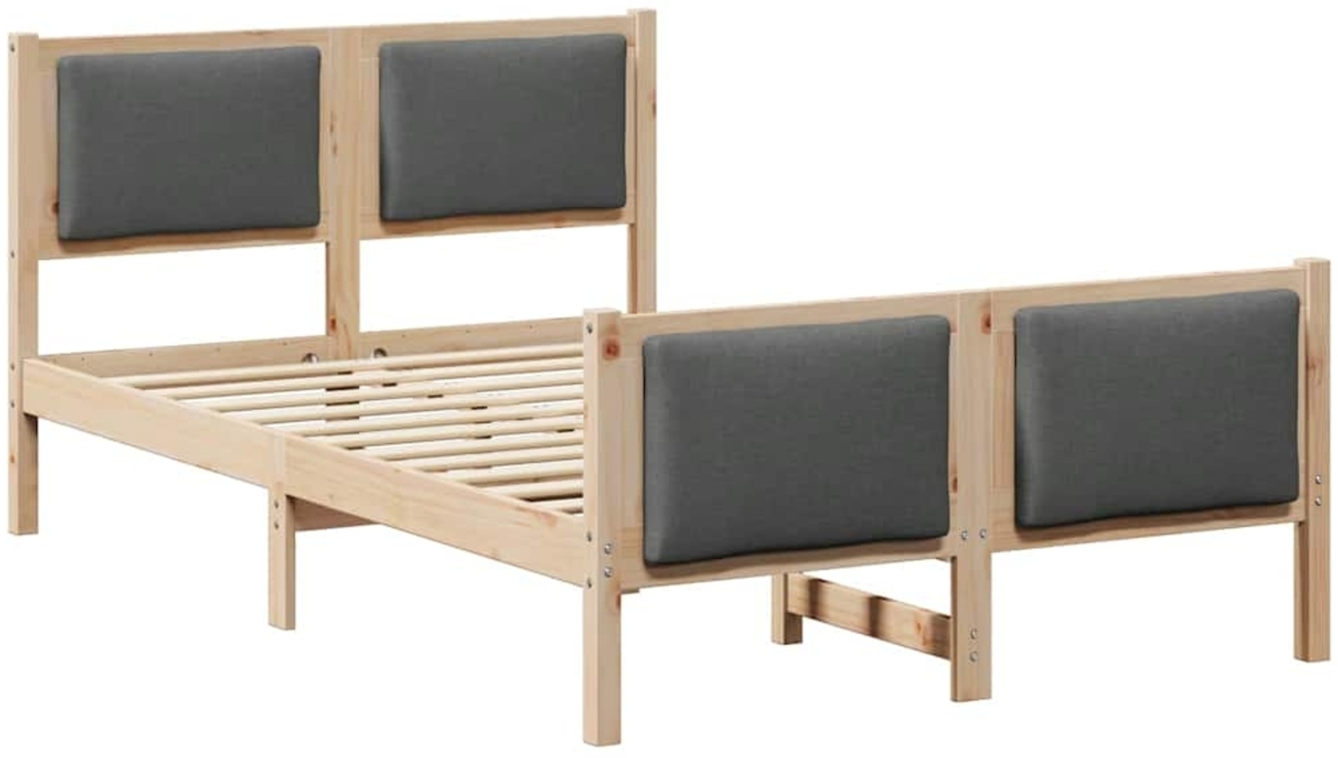 vidaXL Bettrahmen mit Kopfteil Dunkelgrau 120 x 190 cm Stoff 878345 Bild 1