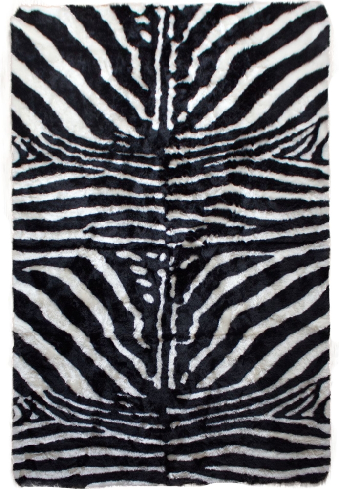 Zebra Kunstfell Rechteckig Schwarz-Weiß 2.20 x 1.50 m Synth Fell Bild 1