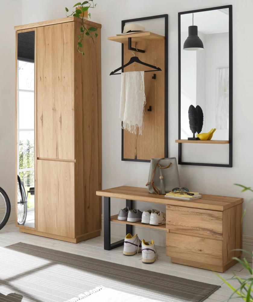 Garderobe Set Yorkshire in Eiche und schwarz 190x195 cm Bild 1