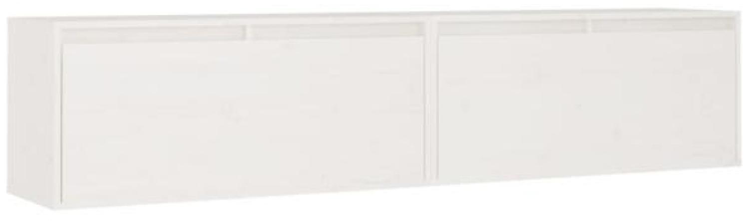 vidaXL Wandschränke 2 Stk. Weiß 80x30x35 cm Massivholz Kiefer 813458 Bild 1