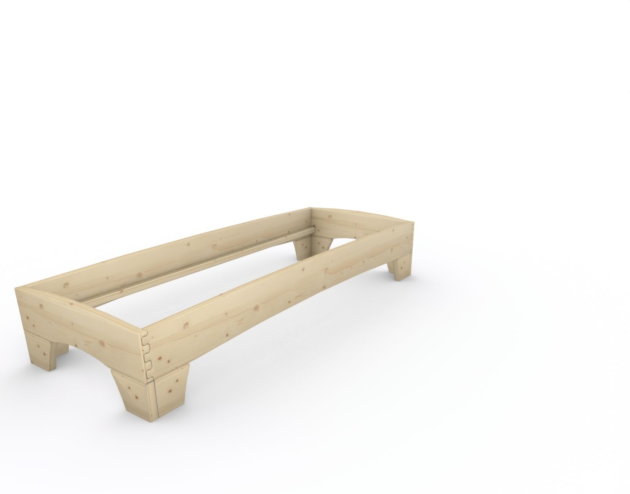 Holzbett (Fichte) "Rosi" 80 x 220 cm 38 cm ohne Kopfteil Massivholzbett Bett Bild 1