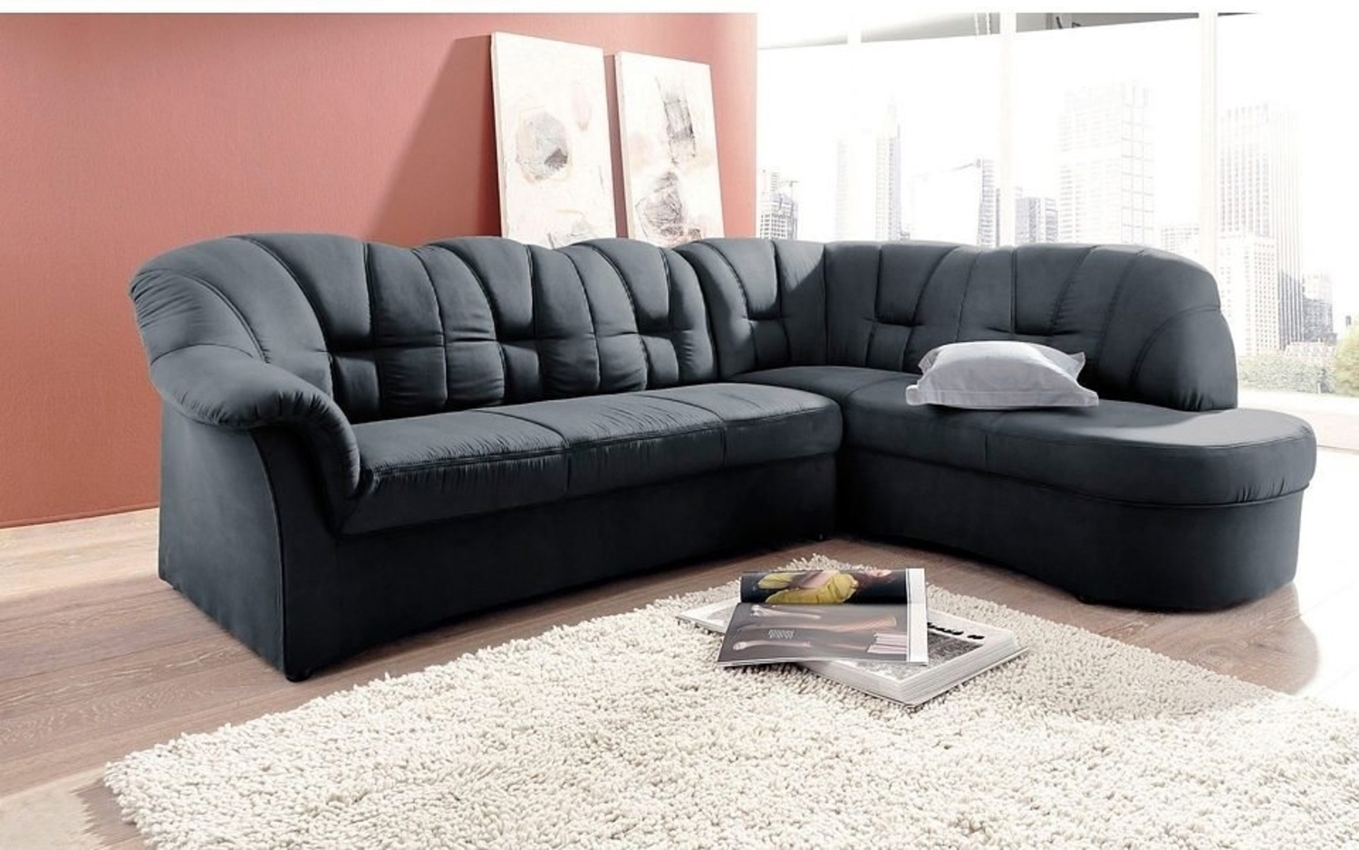 DOMO collection Ecksofa Papenburg L-Form, mit Ottomane, wahlweise mit Bettfunktion Bild 1