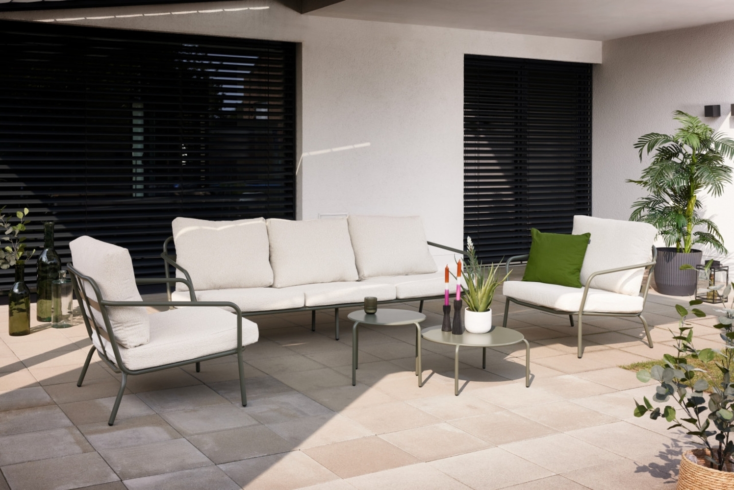 Primaster Gartenmöbel-Set Locarno Stahl Sitzgruppe inkl 2 Tischen Lounge Set Bild 1
