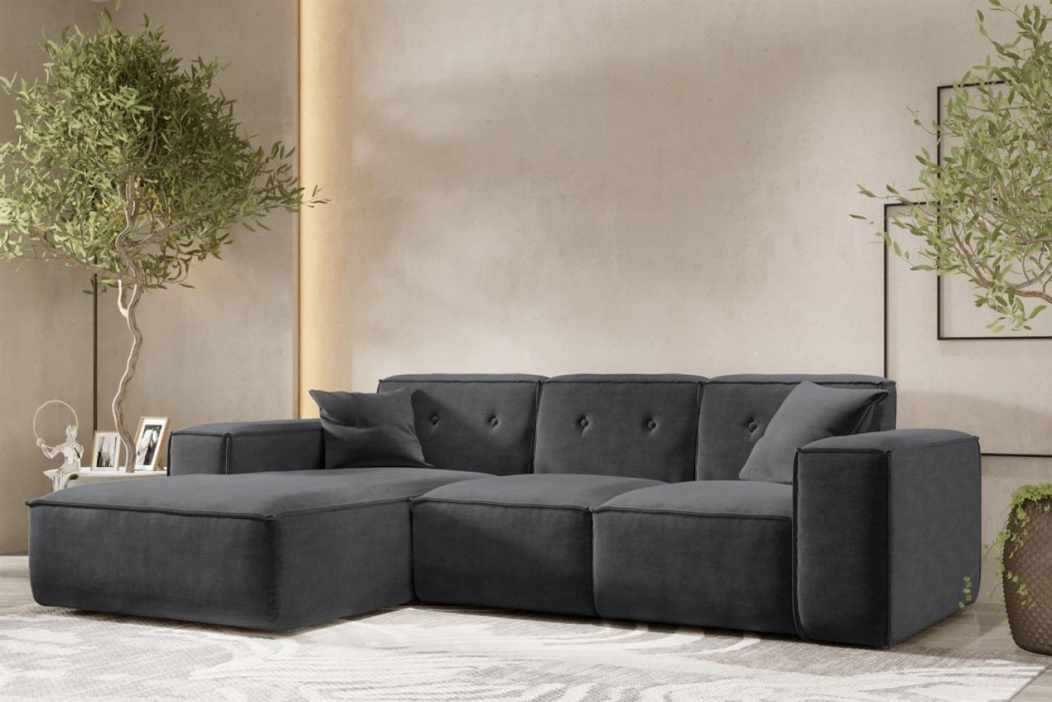 Ecksofa Designersofa CESINA Stoff Perfect Harmony Anthrazit Ottomane Links Bild 1