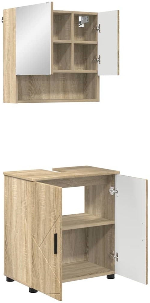 vidaXL Badezimmermöbel-Set 2 pcs Sonoma-Eiche Holzwerkstoff & Metall 3392935 Bild 1