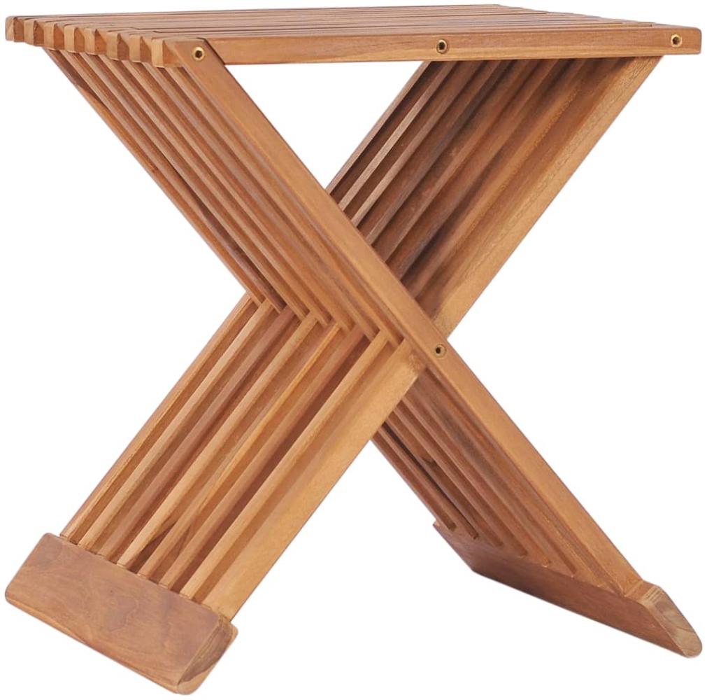 vidaXL Klappbarer Hocker 40×32×45 cm Massivholz Teak 48992 Bild 1