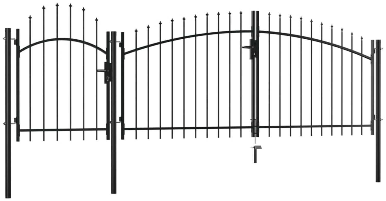 vidaXL Gartentor Stahl 1,5x4 m Schwarz 144362 Bild 1