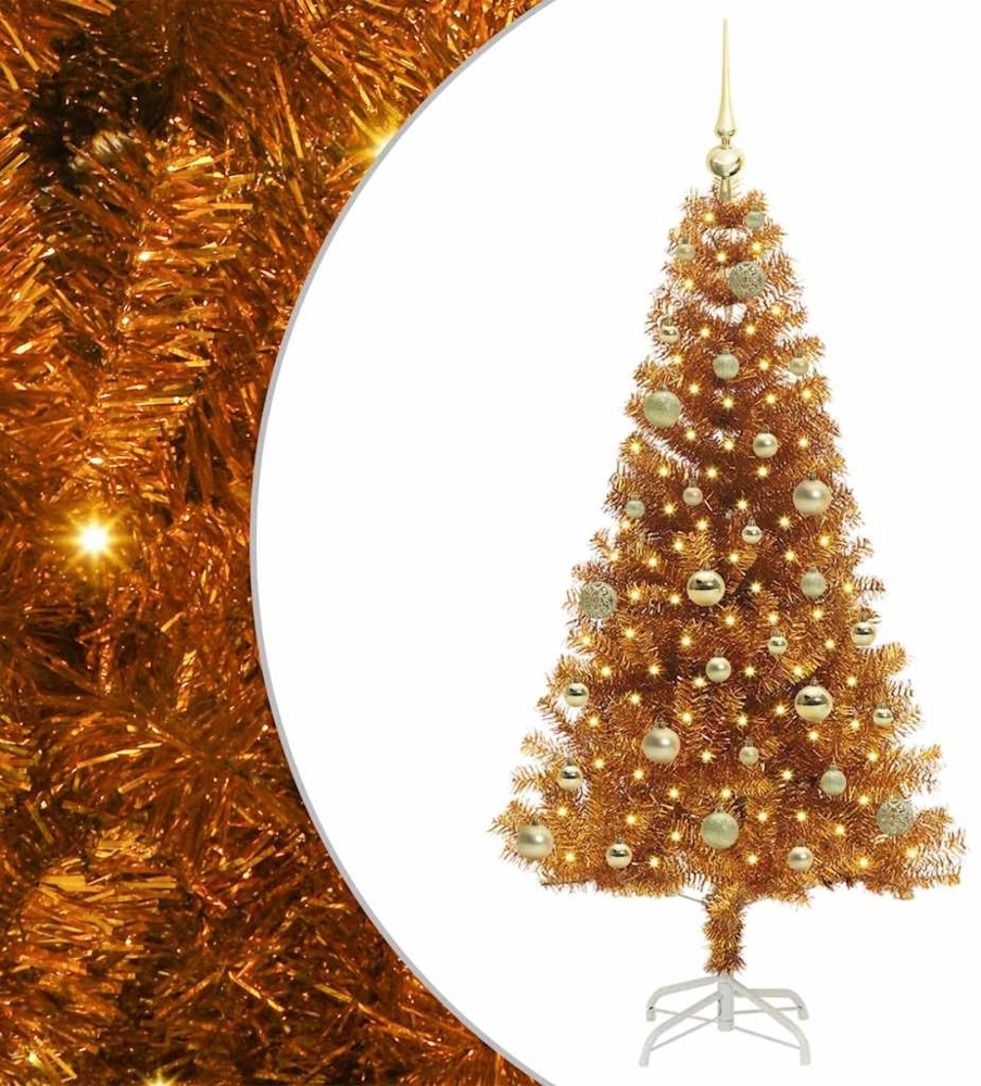 vidaXL Weihnachtsbaum mit 150 LEDs mit Ständer Gold 150 cm Haustier 3396616 Bild 1