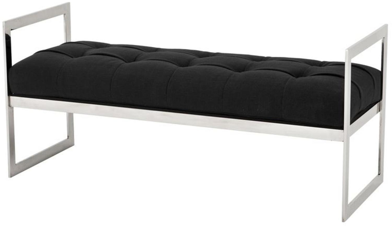 Casa Padrino Luxus Sitzbank Schwarz 129 x 50 x H. 58 cm - Luxus Kollektion Bild 1