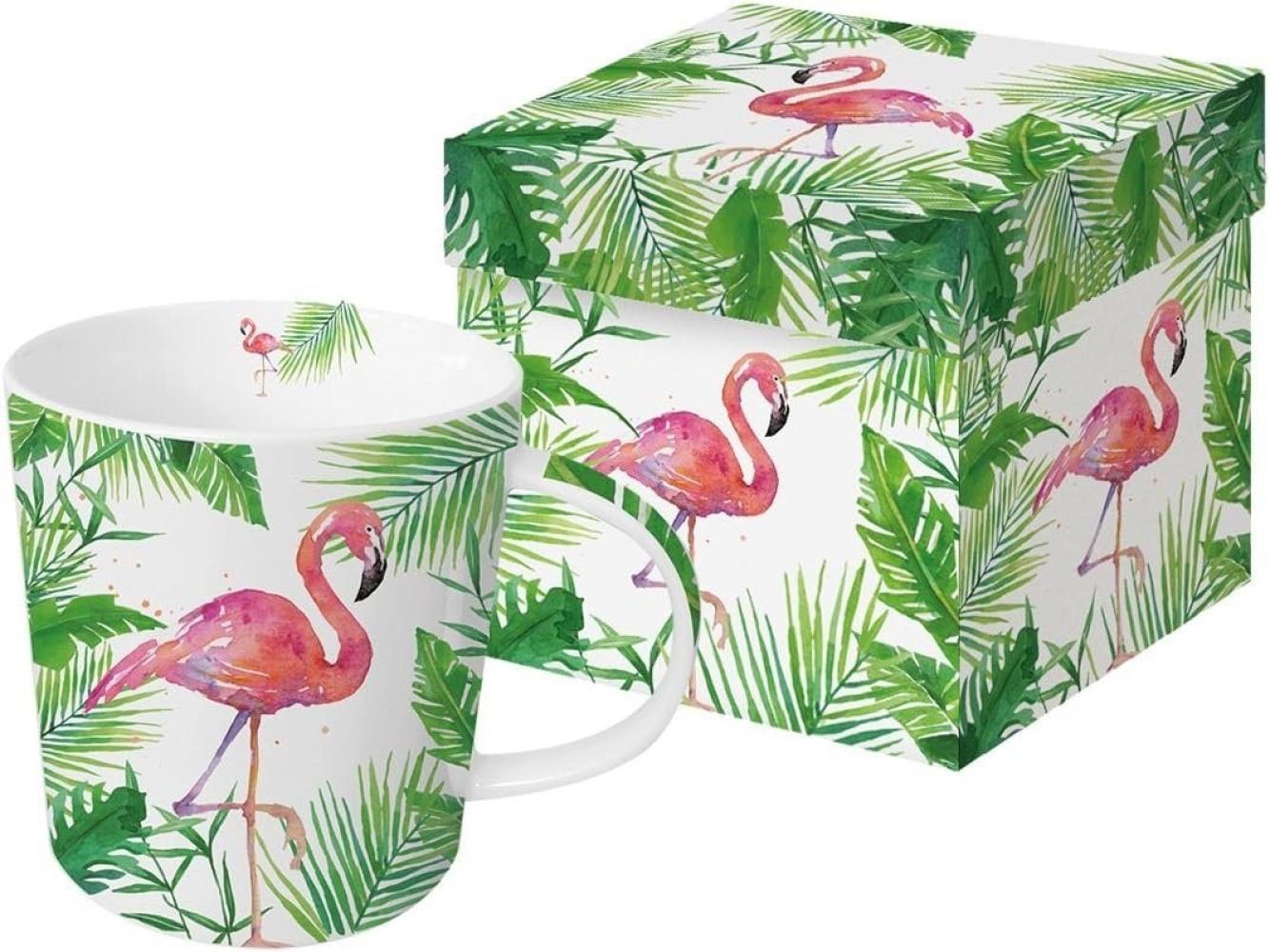 PPD Becher Porzellan Tasse, Becher mit Geschenkbox, Trend Mug Tee - Kaffee, Porzellan Kollektion Flamingo, Frühling Vogel - Tiere / Sommer Blumen Bild 1