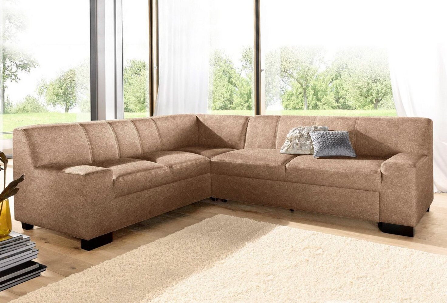 DOMO collection Ecksofa Norma, moderne Armlehnen, zeitlos und elegant, L-Form, wahlweise mit Bettfunktion Bild 1
