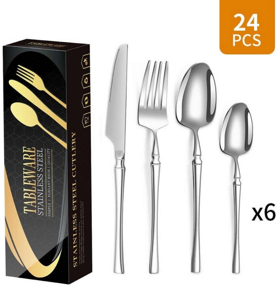 ibettertec Besteck-Set Besteck Set für 6 Personen, 24 teilig Essbesteck Set inkl, 6 Personen, dass Sie jede Art von Fleisch mühelos schneiden können. Bild 1