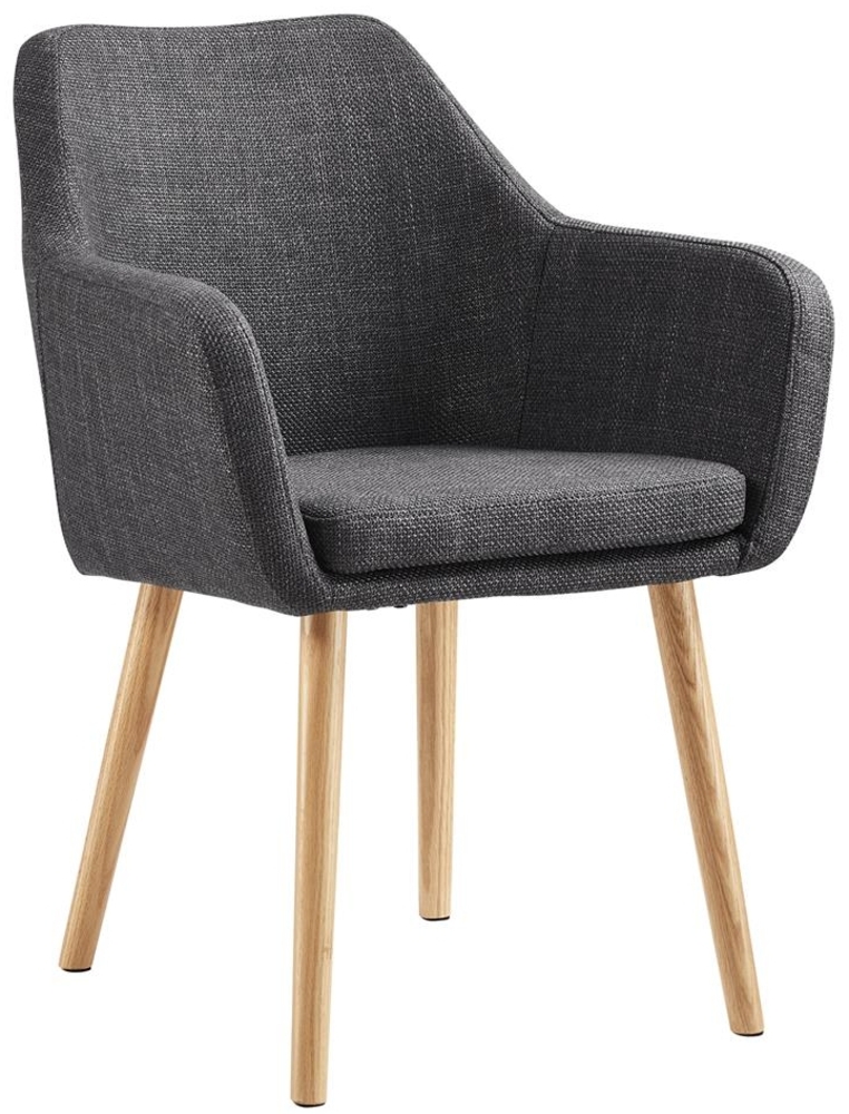 Armlehnstuhl in Braun und Dunkelgrau Bild 1