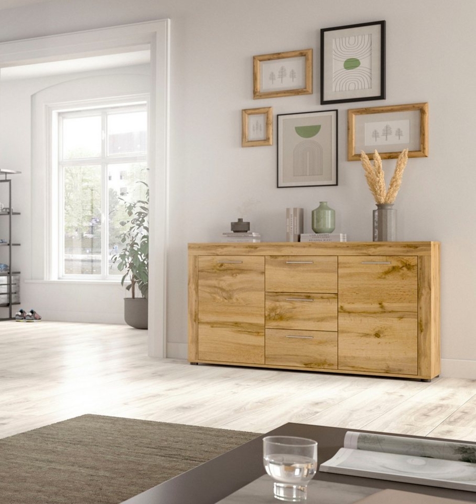 INOSIGN Sideboard Aosta, Breite 125 cm, in verschiedenen Farbausführungen, mit 2 Türen und 3 Schubkästen, Wohnzimmer, Kommode, Schrank Bild 1