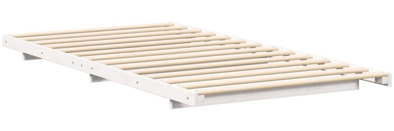 vidaXL Bodenbettgestell Weiß 80 x 200 cm Massivholz Kiefer 873092 Bild 1