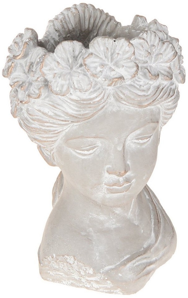 Viana Übertopf Pflanzkopf Antik Steinguss Übertopf Frau Deko 20,5cm Bild 1