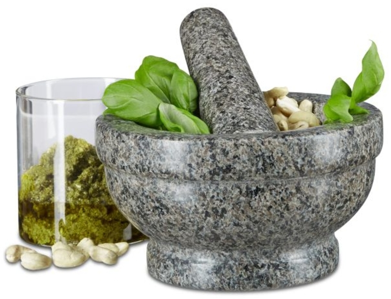 Granit Mörser mit Stößel 17 cm Bild 1