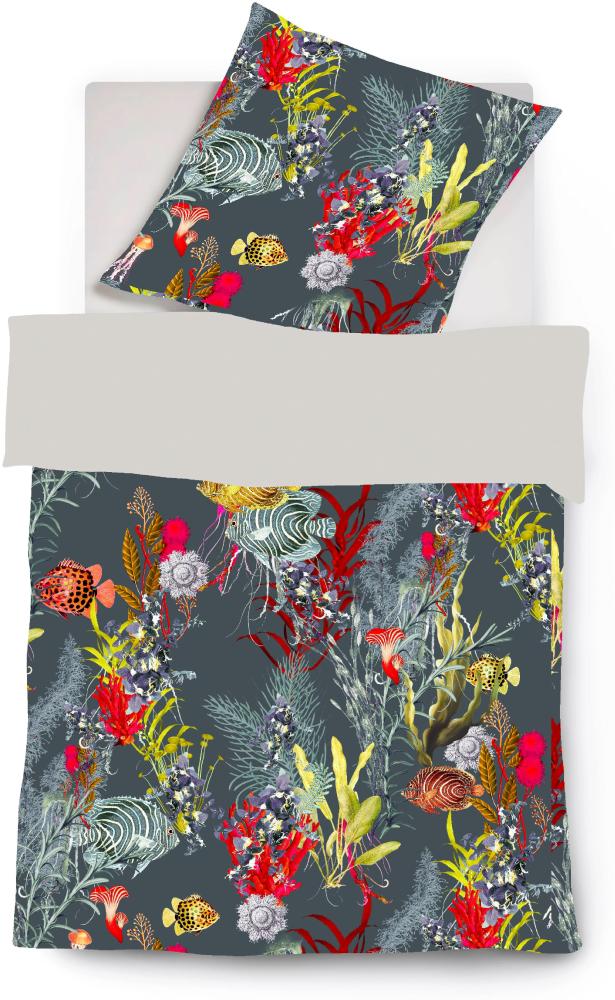 Fleuresse Mako-Satin Bettwäsche 155x220 Fische Korallen Meer Sea Wende 114200-7 Bild 1