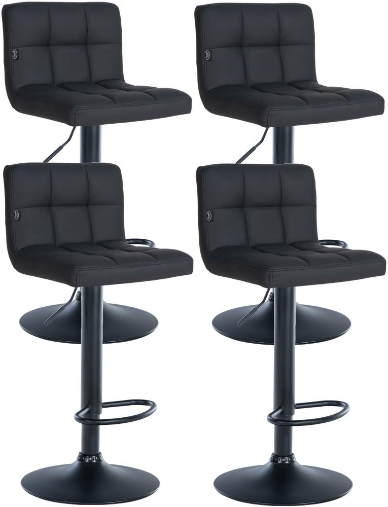 CLP 4er Set Barhocker Feni Kunstleder höhenverstellbar und drehbar,schwarz Metall matt schwarz Bild 1