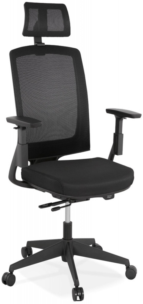 Ergonomischer Bürostuhl EXTRA | Ergonomischer Bürostuhl aus schwarzem Stoff und Kunststoffgestell | 73 x 70 x 131 cm Kadima Design Bild 1