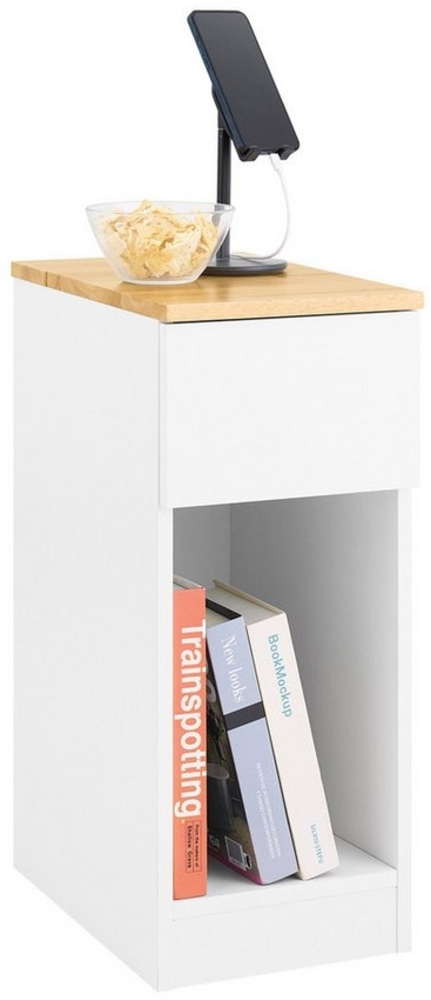 SoBuy Nachttisch FBT111-II, Beistelltisch Nachttisch mit Schublade Sofatisch Nachtschrank schmal Bild 1