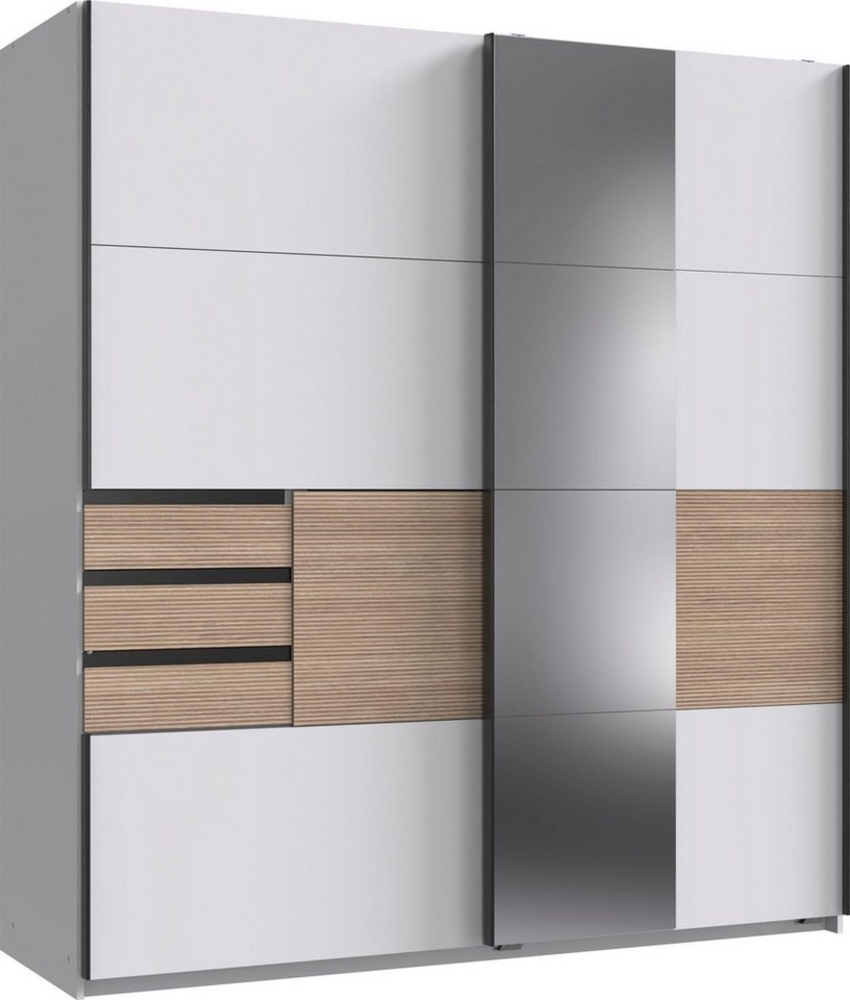 Wimex Schwebetürenschrank Bremen in der Breite 180cm, wahlweise mit Spiegel mit moderner Multiplex Optik, inkl. Schubladen Bild 1