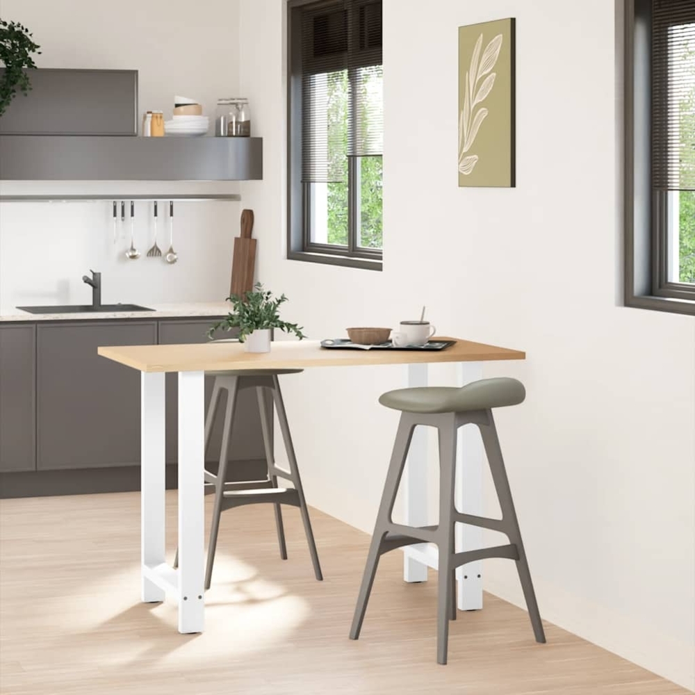 vidaXL Bartischbeine Weiß 2 Stk. 60x(90-91) cm Stahl 4013333 Bild 1