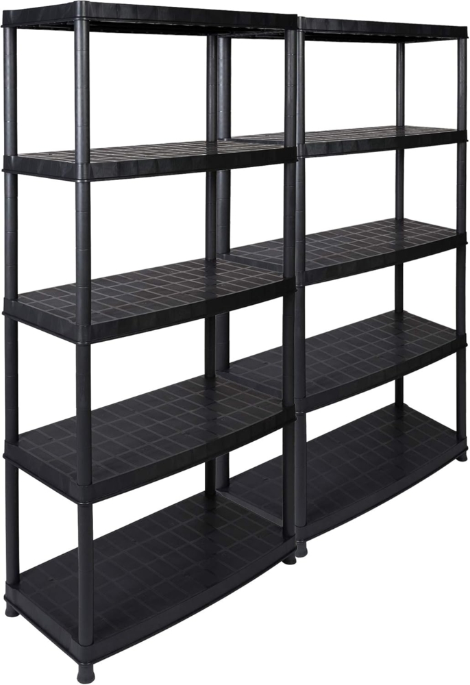 Set: 2 x Kreher DELUXE - Schwerlastregal 18 Zoll (Schwarz), Maße: 92,5x45,8x185 cm Bild 1
