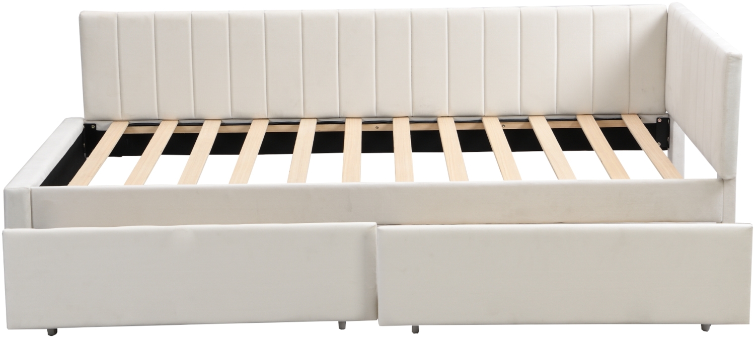 ComfortXL Schlafsofa-BB1122, Massivholz, Beige, 205x97x68cm Bild 1