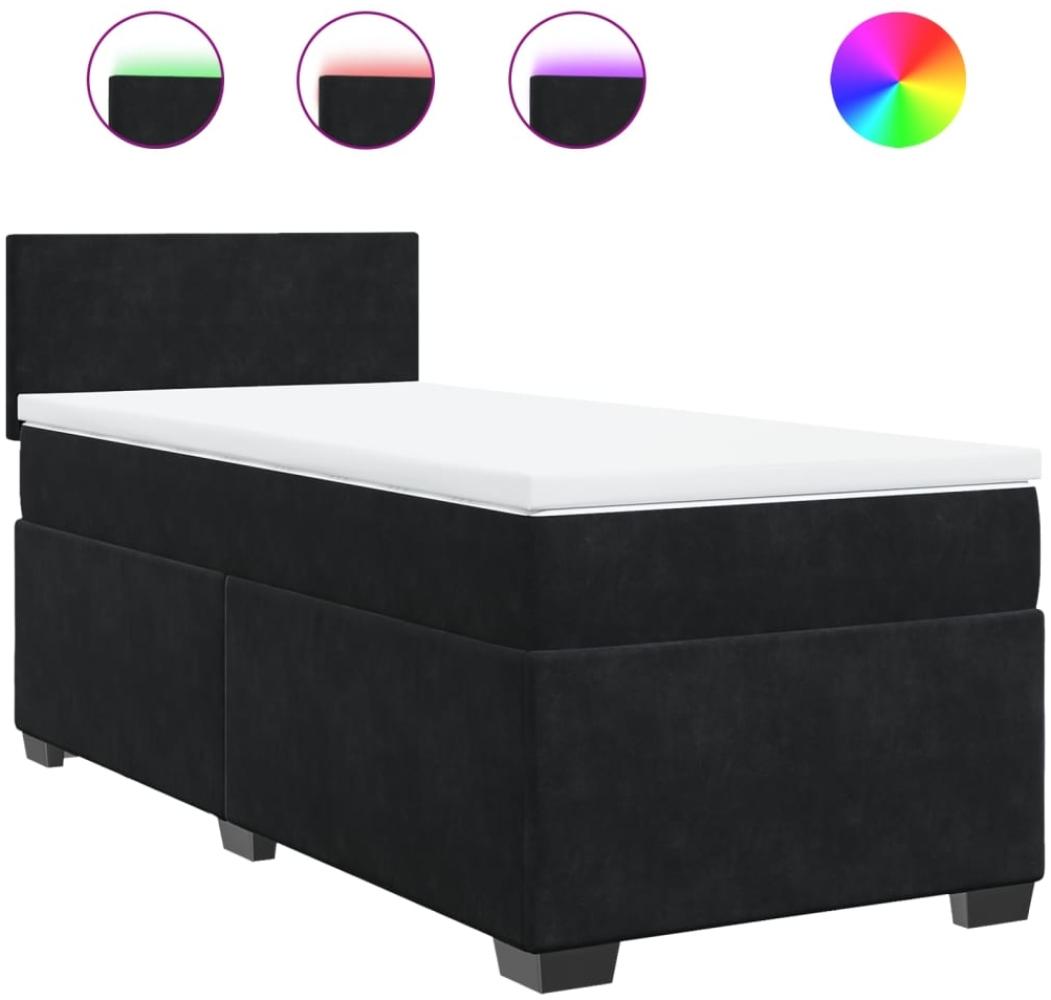 vidaXL Boxspringbett mit Matratze Schwarz 80x200 cm Samt 3288458 Bild 1