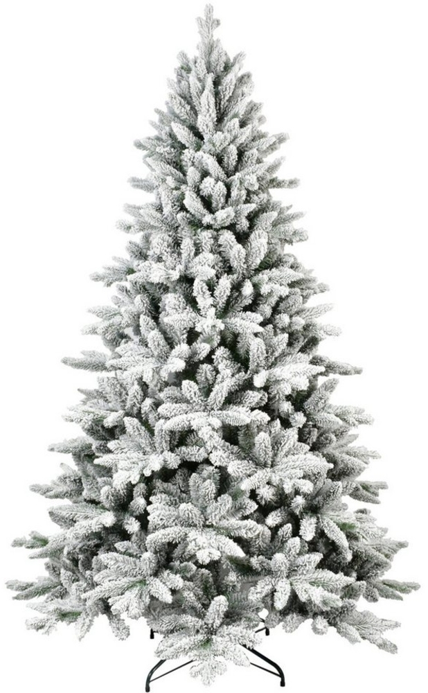 HYIEAR Künstlicher Weihnachtsbaum Weihnachtsbaum mit Schnee 152/182/213 cm, PE/PVC-Mischung, Schneebedeckter Weihnachtsbaum, Scharnier-Konstruktion, Metallständer, Einfache Montage, Ohne Geruch Bild 1