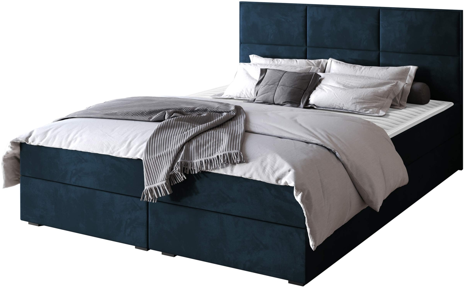 Boxspringbett Draban I, Blau, 160x200 cm Bild 1