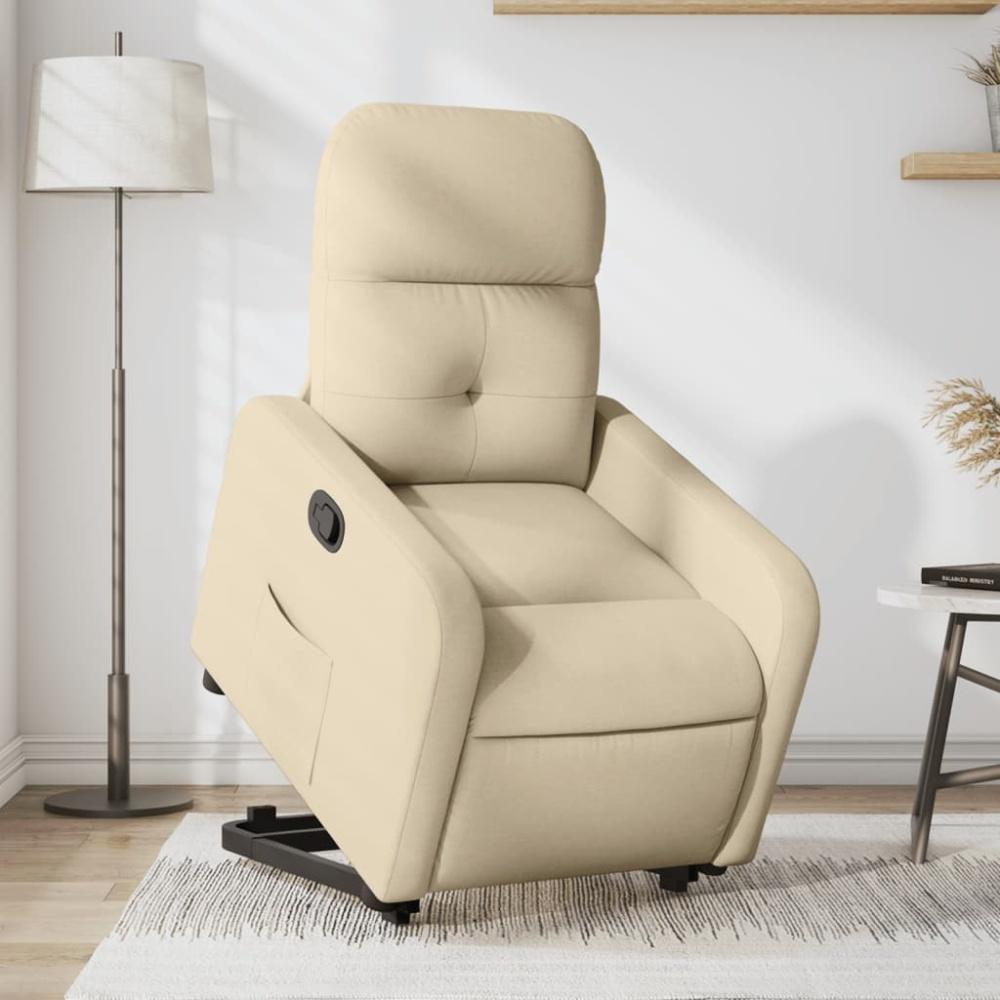 vidaXL Relaxsessel mit Aufstehhilfe Creme Stoff 3206803 Bild 1