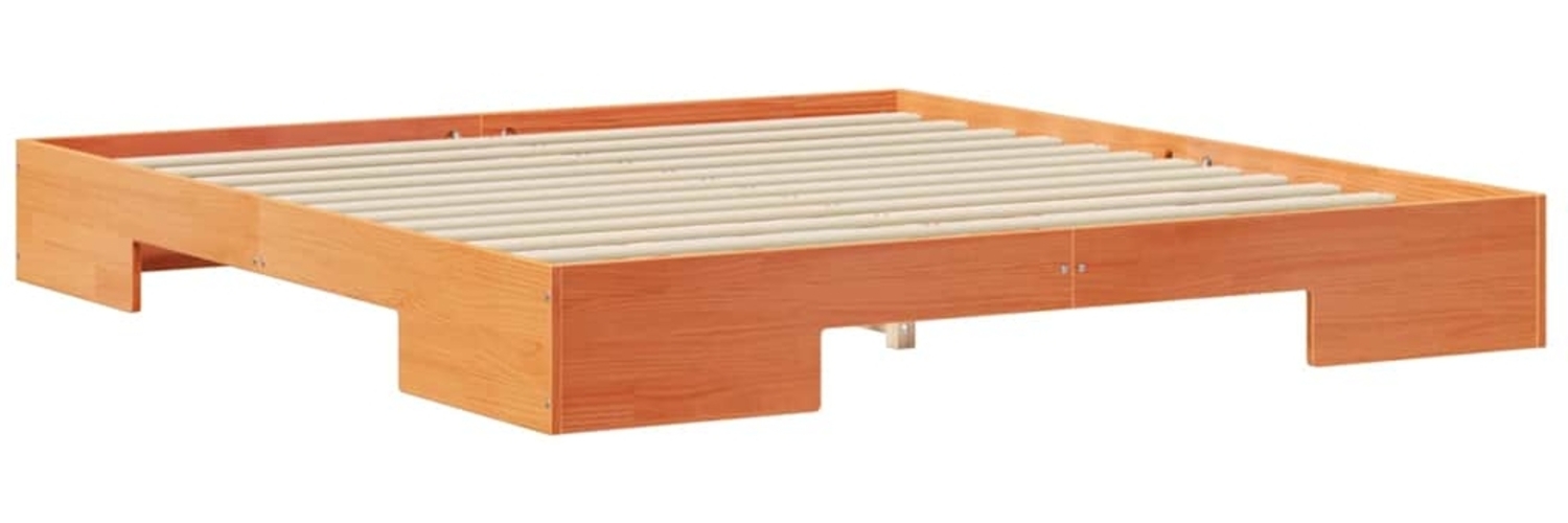 vidaXL Bodenbettgestell Braun 180 x 200 cm Massivholz Kiefer 873021 Bild 1