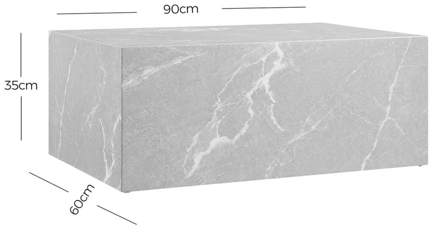 Rechteckiger Couchtisch in Marmoroptik Bild 1