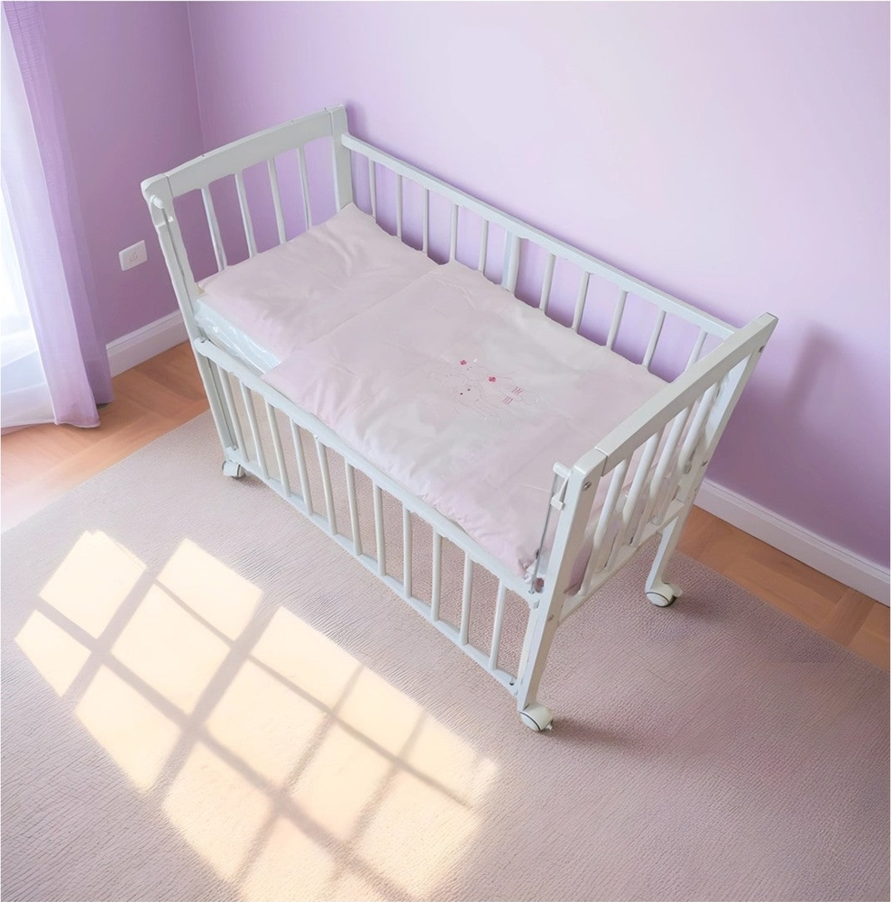 Beistellbett Weiß 40x90 inkl. Matratze & Bettwäsche Set – Viele Farben Bild 1