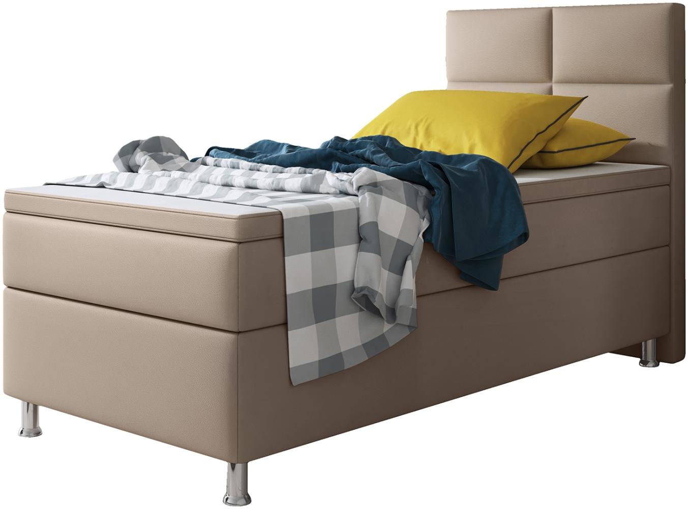 Boxspringbett Miami 90x200 cm Kunstleder Muddy Bild 1