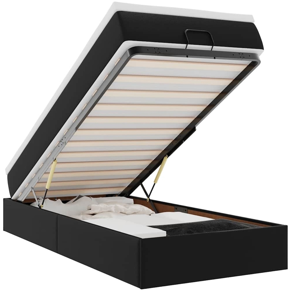 vidaXL Ottoman-Bett mit Matratze Schwarz 90x190 cm Kunstleder 3311011 Bild 1
