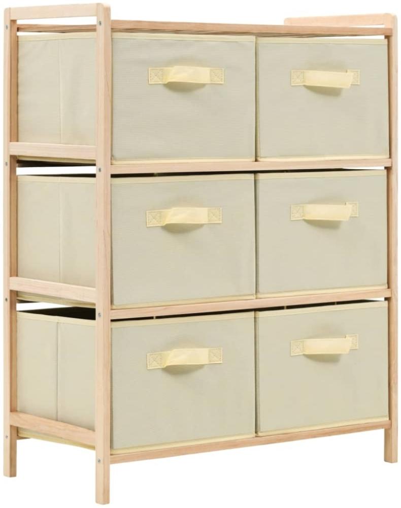 vidaXL Korb-Kommode mit 6 Stoffkörben Zedernholz Beige 246439 Bild 1